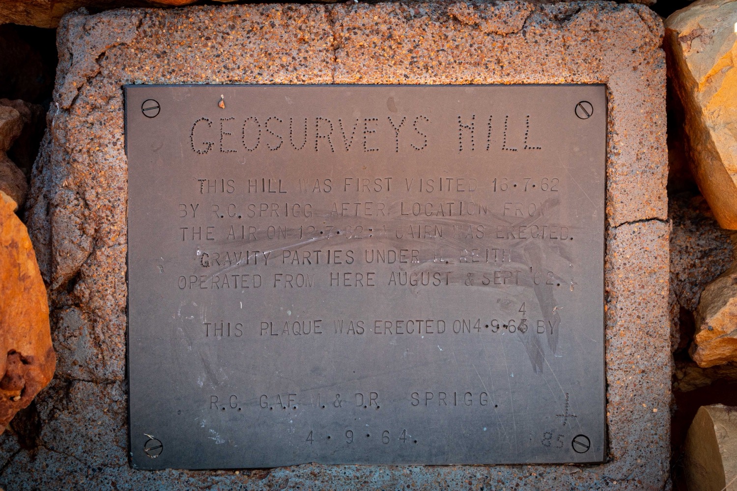 geo survey hill plaque